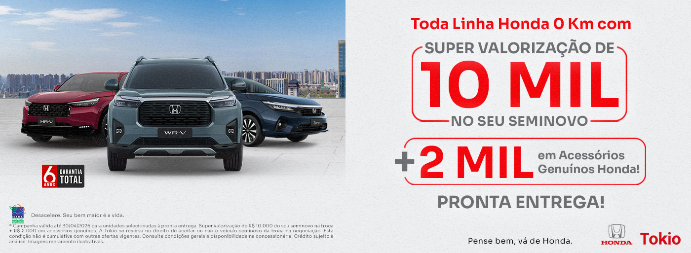 Oferta Linha Honda 0Km